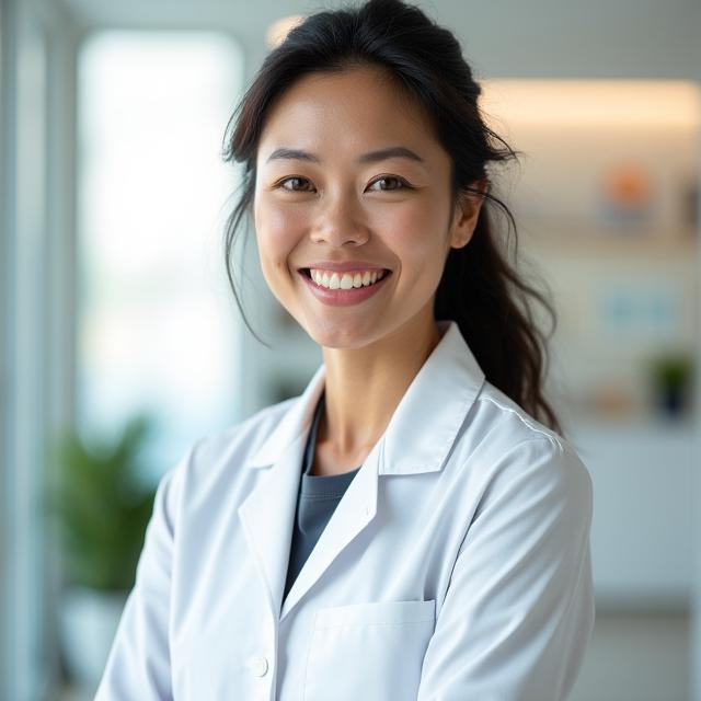 Dr. Anya Sharma, a warm and knowledgeable female doctor, smiling confidently in a modern wellness clinic setting.