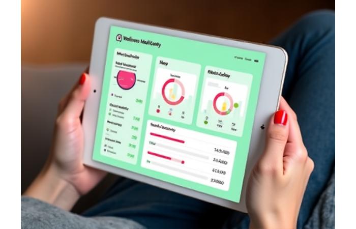 Elysian Well Habit Tracking Dashboard Mockup with progress charts