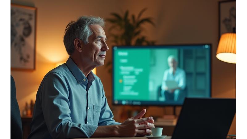 Workshop instructor Dr. Julian Thorne leading a virtual session on sleep