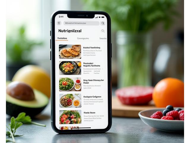 Sample personalized nutrition plan on a tablet showing balanced meals and grocery list for a busy professional.