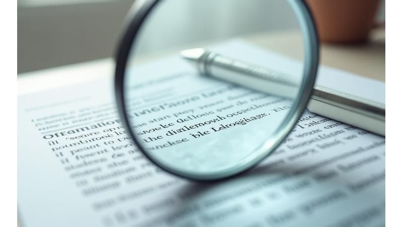 A document with a magnifying glass, emphasizing clear and transparent policy review.
